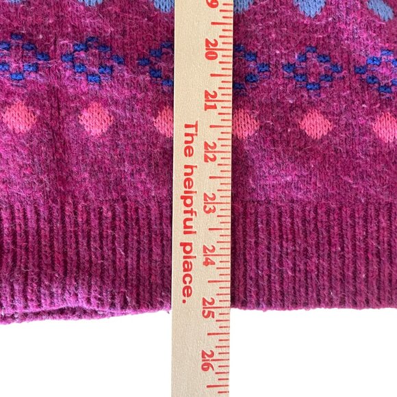 Vintage St. John’s Bay Fair Isle Sweater – Magenta & Blue Pattern, Size XXL - Picture 7 of 12
